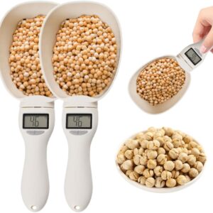 Big Head Model Household Electronic Scale Spoon,Digital Measuring Scoop Scale 800g / 0.1g High Precision with LCD Screen,Measuring Weighing Scoop for Kitchen and Dog Cat Food(Spoon/2pcs)
