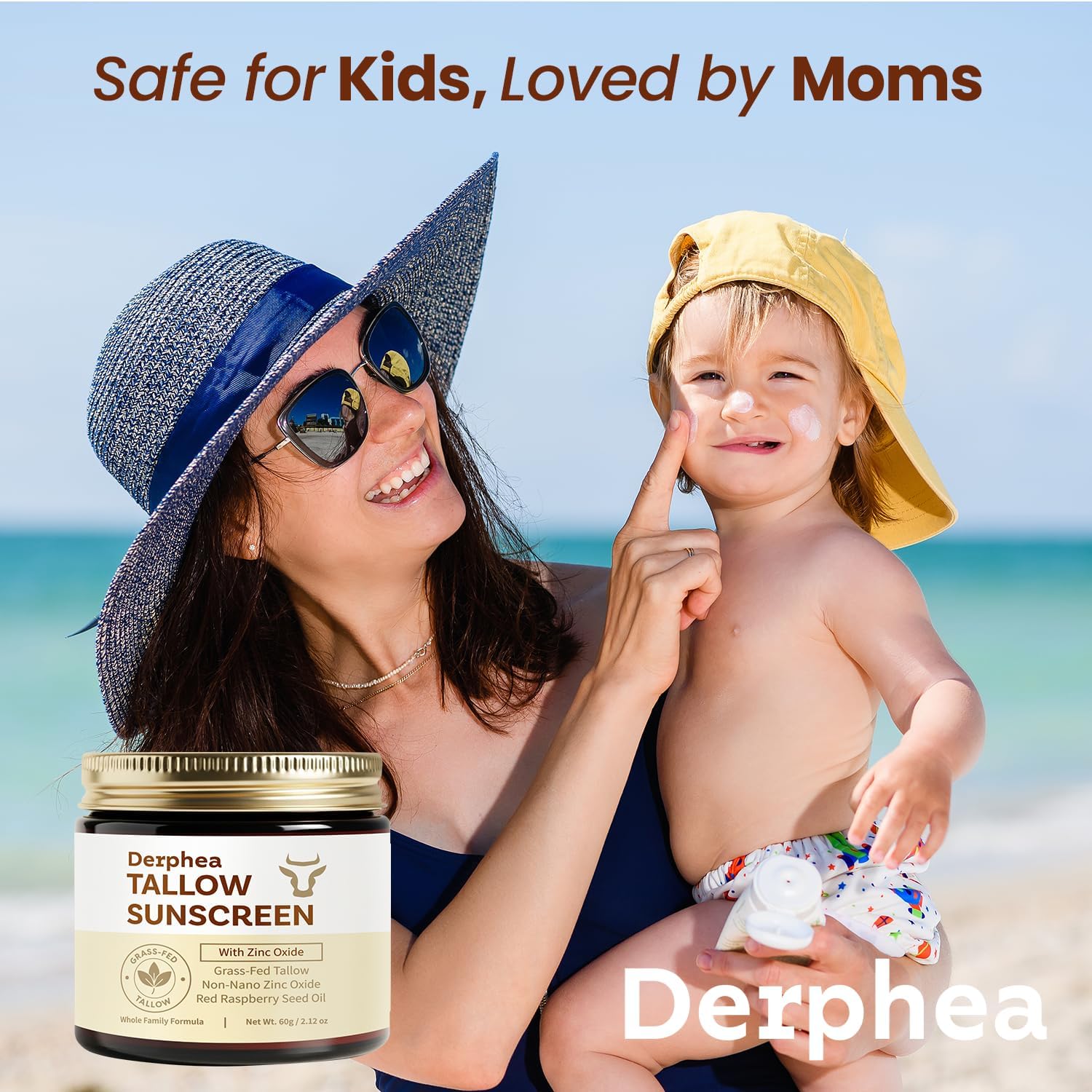 Beef Tallow Sunscreen (2 pack): SPF 50 Daily Sun Care for Extremely Sensitive, Acne-Prone & Kid-Safe Skin – Non-Toxic Sunblock with 22% Non-Nano Zinc Oxide, Clean Formula for Face & Body