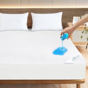 Twin Mattress Protector Waterproof Soft & Breathable Terry, Noiseless Twin Mattress Cover Fitted Sheets up -14” Mattress Protector for Kids Bed Cover Mattress Pad Protecor Machine Wash
