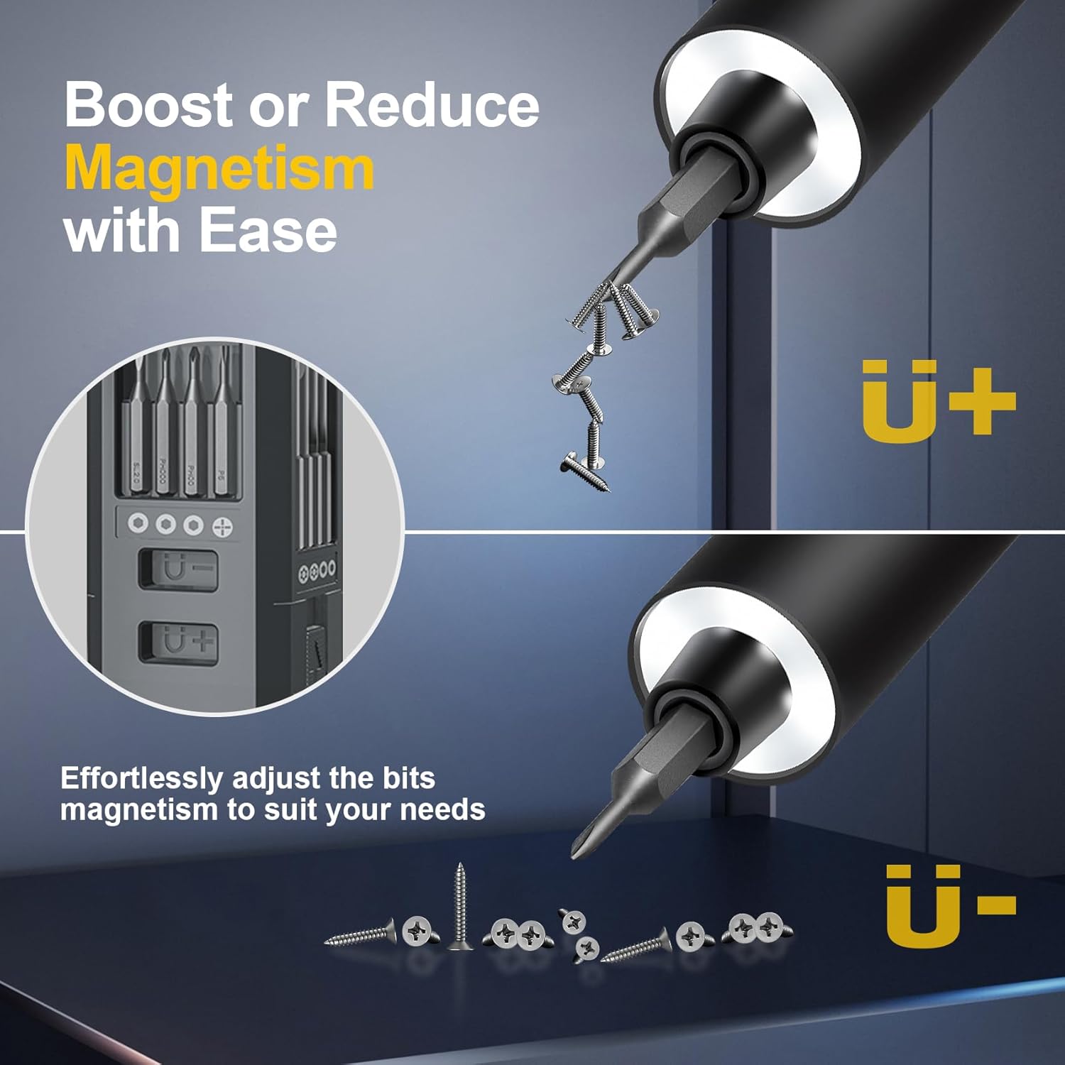 3.7V Precision Electric Screwdriver Set,76 IN 1 Magnetic Storage Mini Electric Screwdriver Cordless Set with LED Display,5 Torque Settings Repair Tool Kit for Electronics Phone Camera Laptop Watch