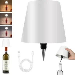 2025 New Wireless Bottle Lamp – LED Bottle Lights for Liquor & Wine Bottles, Cordless Lampshade, Whiskey Bottle Top Light, Bottle Stopper Night Light Kit, Rechargeable 3-Tone Touch-Dimmable