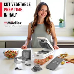 Mueller Pro-Series 10-in-1, 8 Blade Vegetable Chopper, Mandoline Slicer, Food Chopper with Container, Fruit Slicer, Kitchen Gadgets & Accessories, Home Essentials