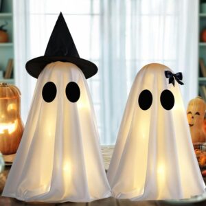 Light Up Halloween Ghost Decorations, Set of 2 DIY Spooky Ghosts Crafts
