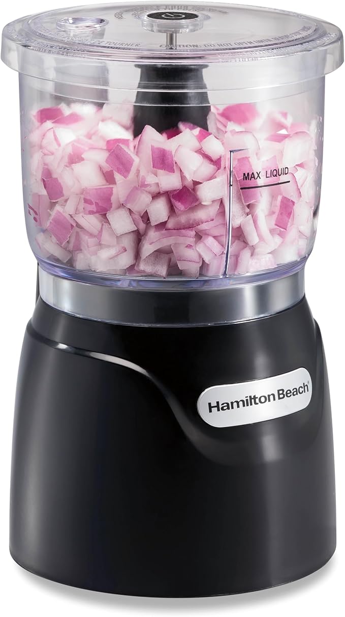 Hamilton Beach Electric Vegetable Chopper & Mini Food Processor, 3-Cup, 350 Watts, for Dicing, Mincing, and Puree