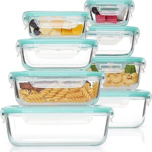 Vtopmart 8 Pack Glass Food Storage Containers with Airtight Lids