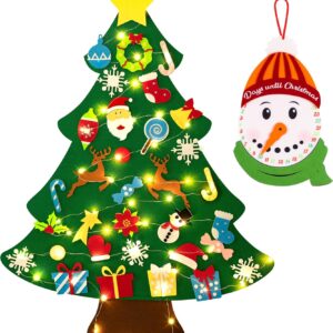 Jollylife 3ft DIY Felt Christmas Tree Set + Snowman Advent Calendar
