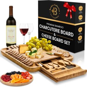 Charcuterie Board Gift Set – Bamboo Cheese Board and Knife Set