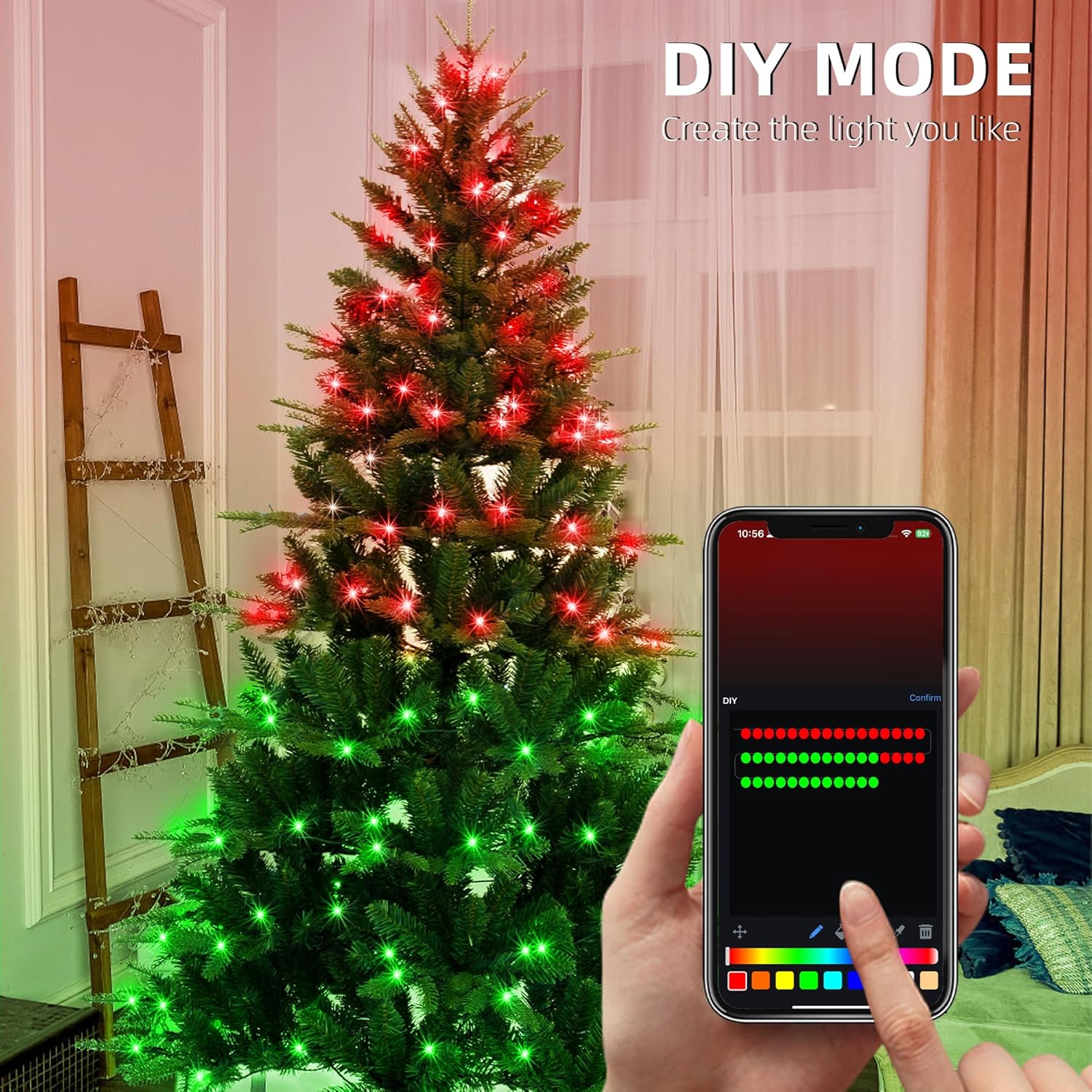 6FT Smart Prelit Christmas Tree DIY Color Changing