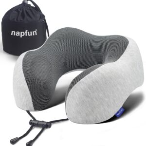 Upgraded Travel Neck Pillow for Airplane 100% Pure Memory Foam