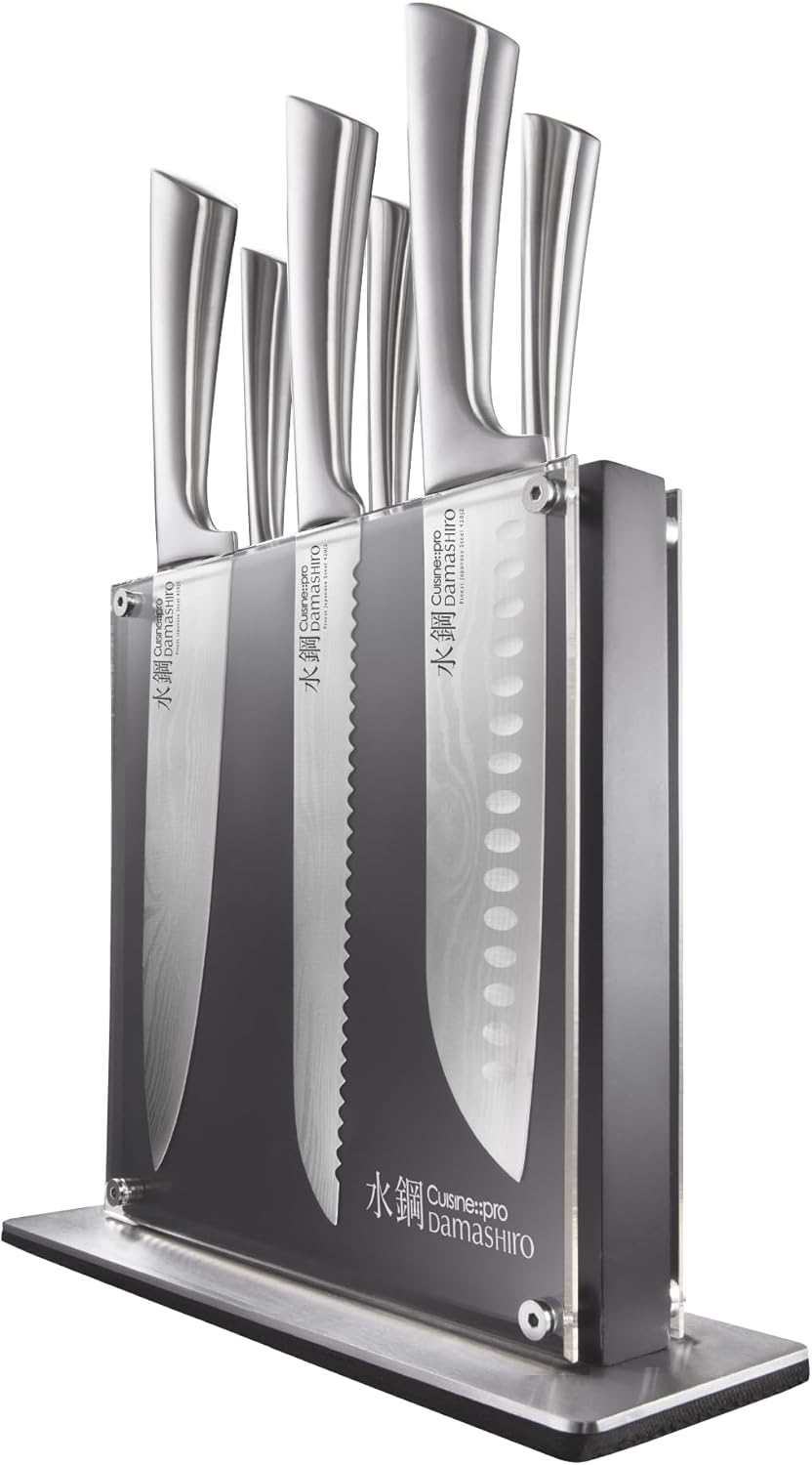 Cuisine::pro Damashiro Knife Block (Kumi, 7-Piece Chef Knife Set) – Japanese Steel Knife