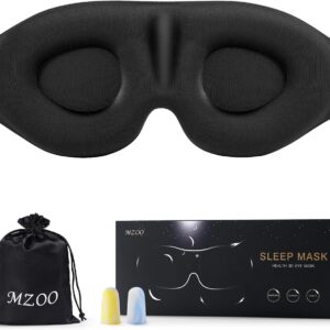 MZOO Luxury Sleep Eye Mask for Side Sleeper Men Women, Zero Eye Pressure 3D Sleeping Mask.