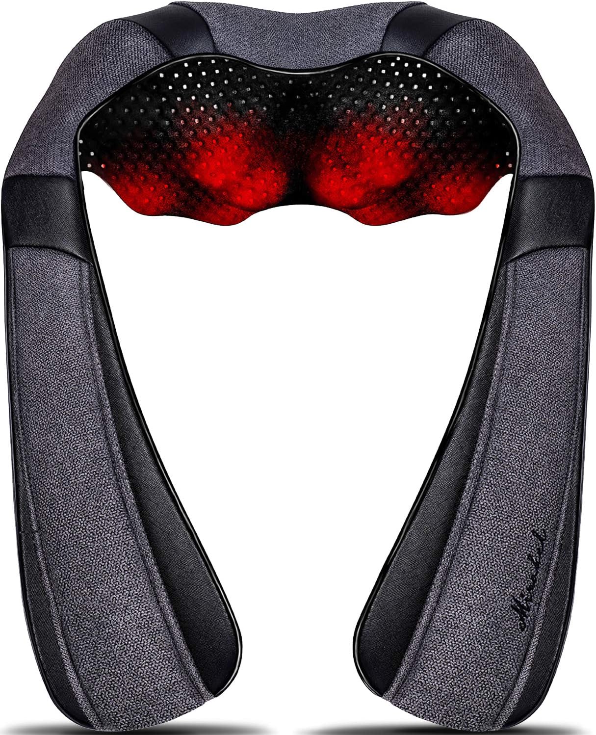 Mirakel Neck Massager for Pain Relief Deep Tissue, Shiatsu Shoulder & Back Massager with Heat