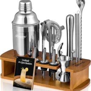 KITESSENSU Cocktail Shaker Set Bartender Kit with Stand