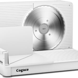 Foldable Meat Slicer, Electric Food Slicer with RSG 6.7″ Stainless Steel Blade, Child Lock Protection, 0-20mm Adjustable Thickness, Food Slicer Machine for Meat Bread Cheese Fruits and Vegetables