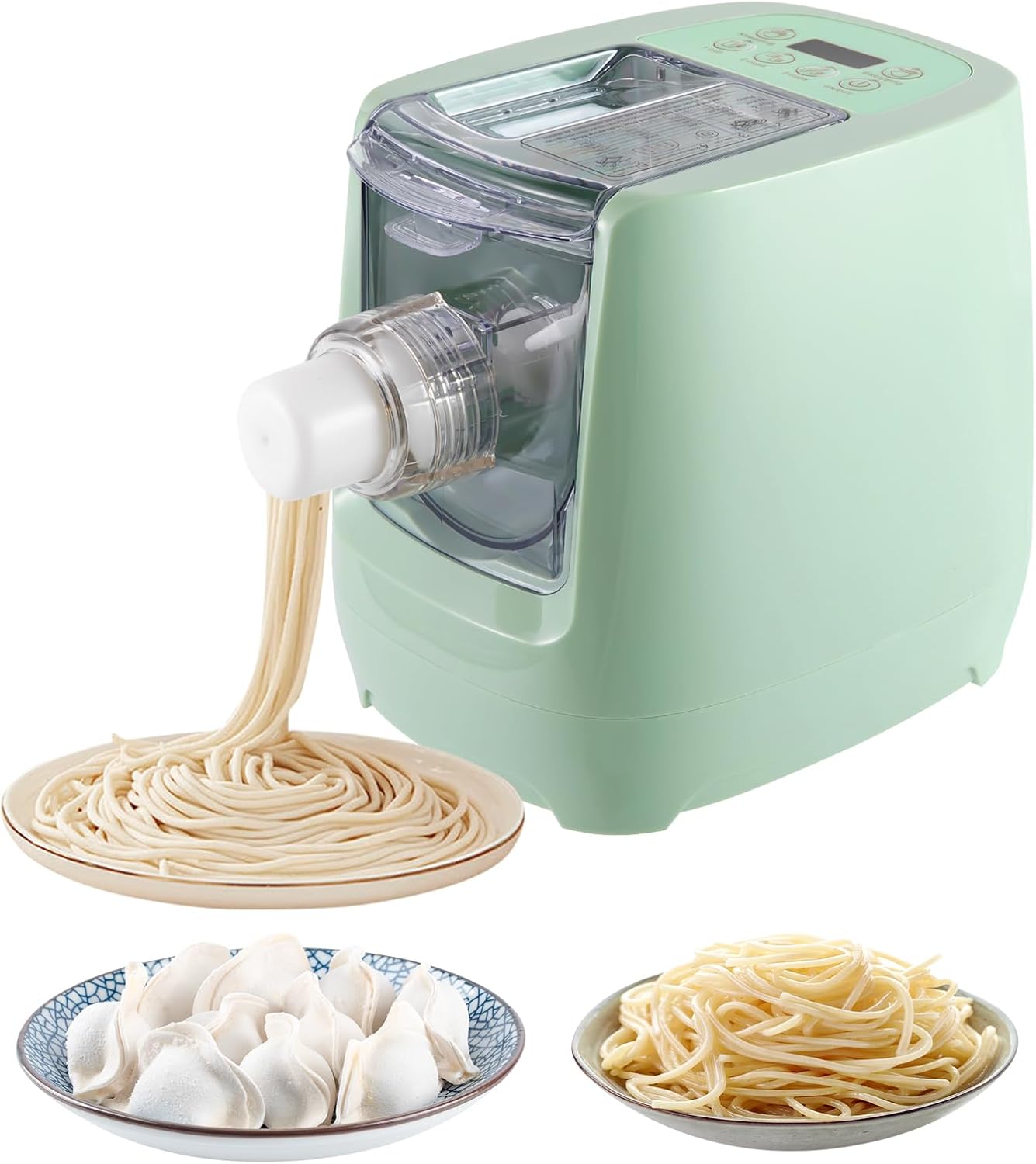 Electric Pasta Maker, Automatic Pasta Maker Machine with 13 Discs for Spaghetti & Fettucine and More, Noodle Pasta Maker Machine with Measuring Cups & Flour Cup, for Home Kitchen