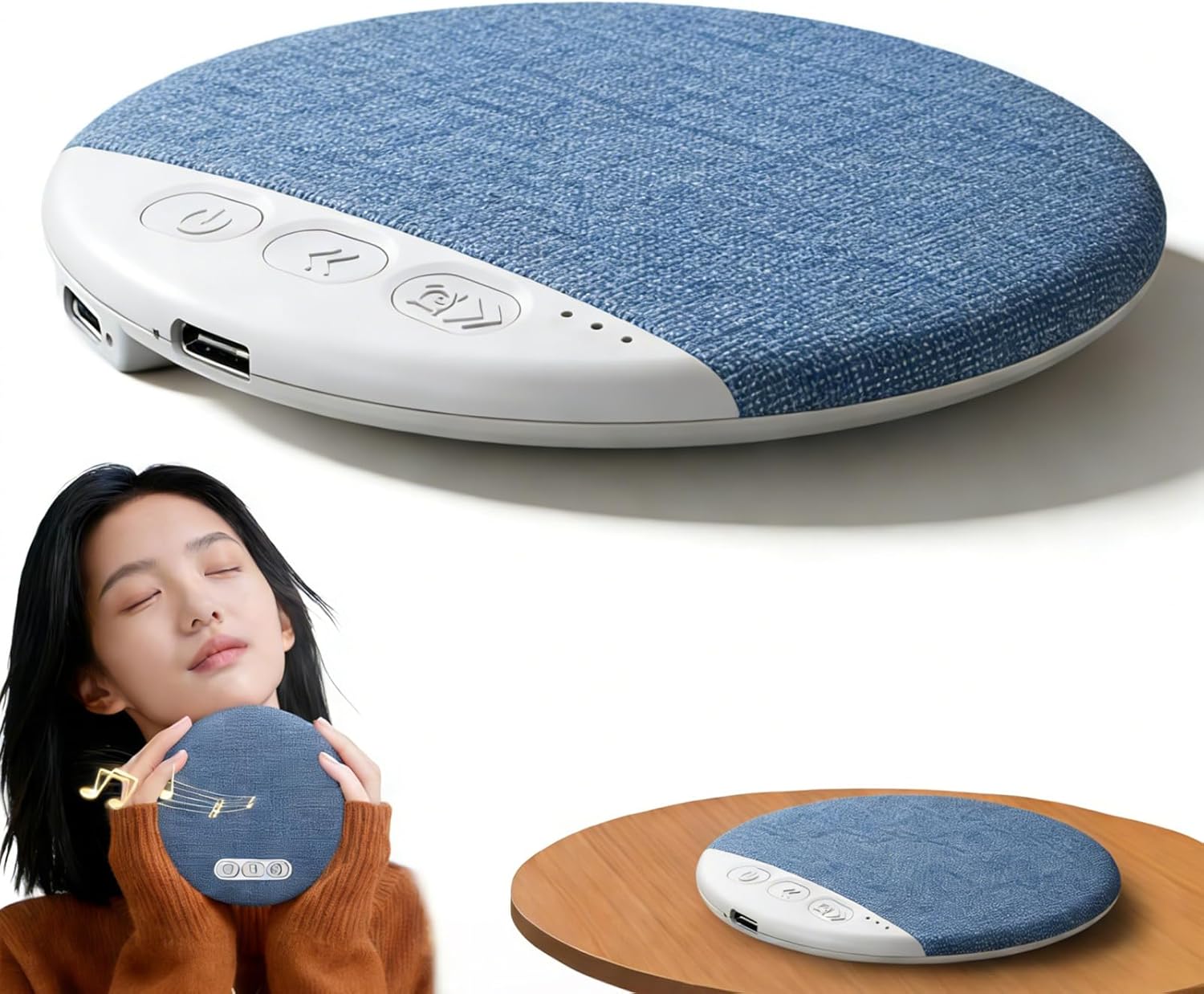 2026 New Sleep Pillow Speaker, Bluetooth Pillow Speaker with White Noise Timer Wireless Sleep Aid with Stereo Bass Private Sleep Headphones for Adult Kids