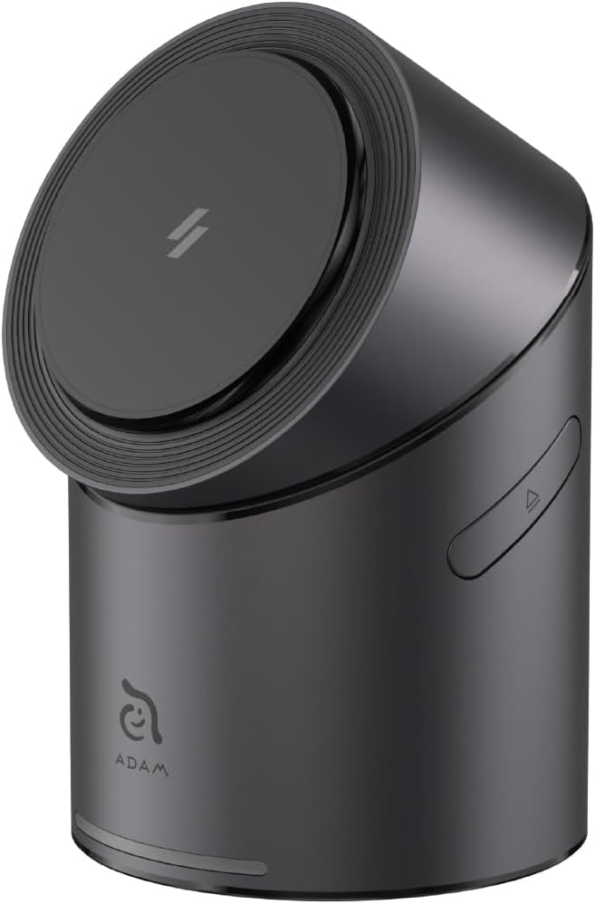 ADAM elements Qi2 Magnetic Wireless Charger/Fast Charger – Mag Tube Qi2 3-in-1 Intelligent Fast Charging Station 15W for iPhone 12/13/14/15/16/17 Series, Apple Watch & AirPods Series