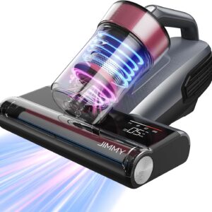 Jimmy Mattress Vacuum Cleaner, Bed Vacuum Cleaner with UV Sanitizing & HEPA Filter & Ultrasonic, Hot Wind and Air Purification, 15Kpa 500W Handheld Vacuums for Bed, Couch, Sofa, Crib (BX8-Corded)