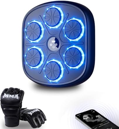 Music Boxing Machine for Adults, Boxing Machine Wall Mounted Music with Gloves, Boxing Music Workout Machine for Home, Indoor and Gym
