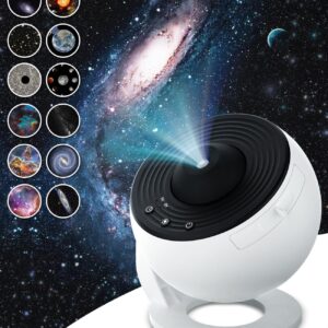 AMOTAOS Planetarium Projector,Star Projector Galaxy Light,12 in 1 Star Projector for Bedroom,Galaxy Projector for Bedroom,Kids Adults Gifts and Decorations, NL-01
