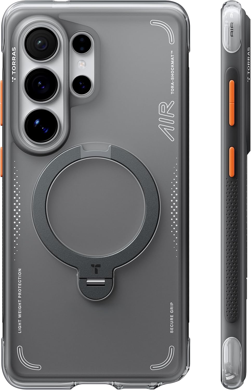 TORRAS Ostand Q3 Air for Samsung Galaxy S26 Ultra Case with 360 Magnetic Stand, Fit for MagSafe, Airbag Cushion, Mil-Grade Drop Tested, Shockproof Phone Case for S26 Ultra 6.9″, Shadow Black